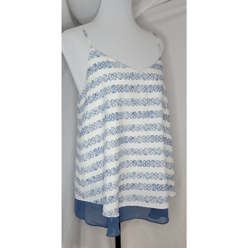 LOFT Women’s Small Floral Tank Top Cottagecore Layered Sheer Sleeveless Cami